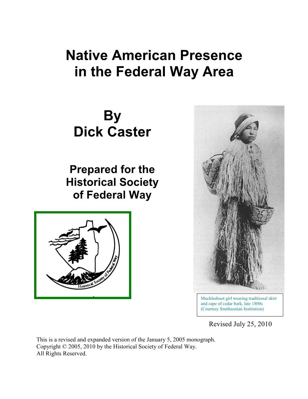 Native American Presence in the Federal Way Area by Dick Caster