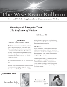 The Wise Brain Bulletin News and Tools for Happiness, Love, Effectiveness, and Wisdom