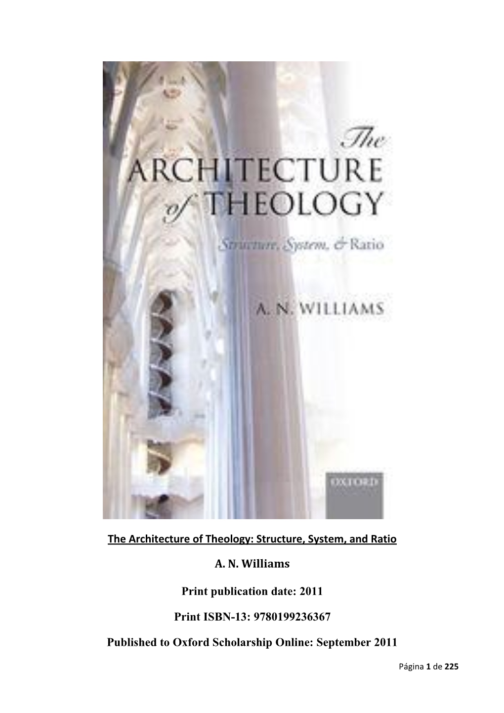 The Architecture of Theology: Structure, System, and Ratio A. N