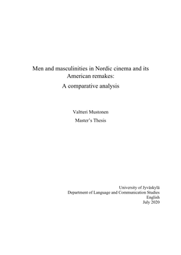 Men and Masculinities in Nordic Cinema and Its American Remakes: a Comparative Analysis