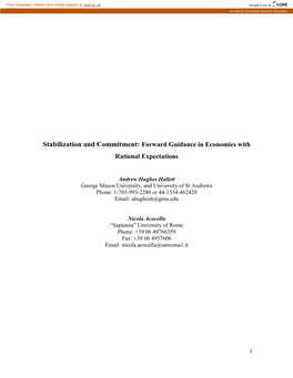 Forward Guidance in Economies with Rational Expectations
