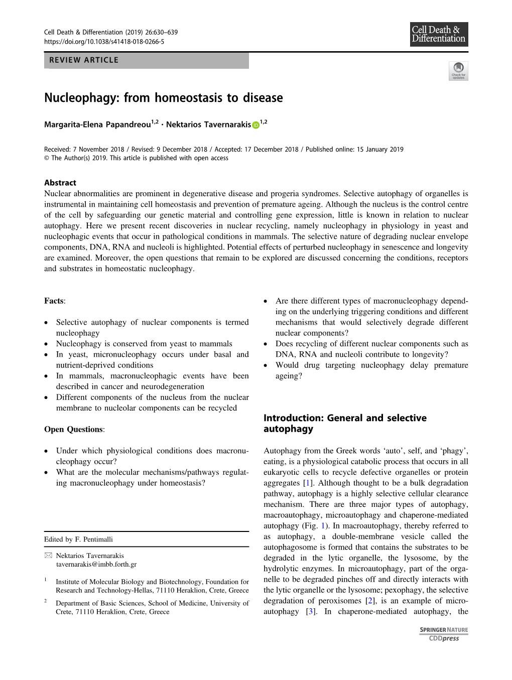 Nucleophagy: from Homeostasis to Disease