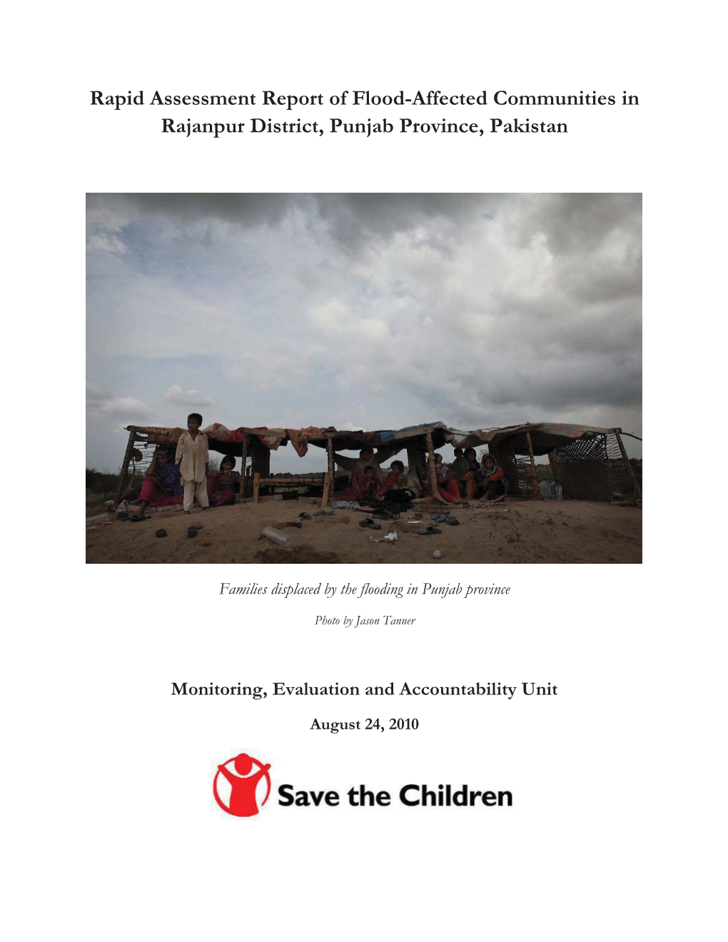 Rapid Assessment Report of Flood-Affected Communities in Rajanpur District, Punjab Province, Pakistan