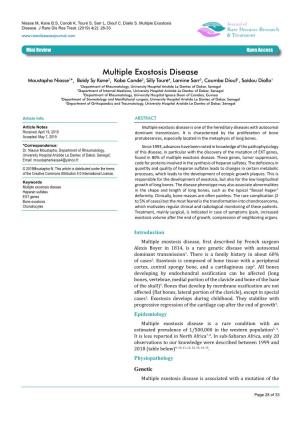 Multiple Exostosis Disease