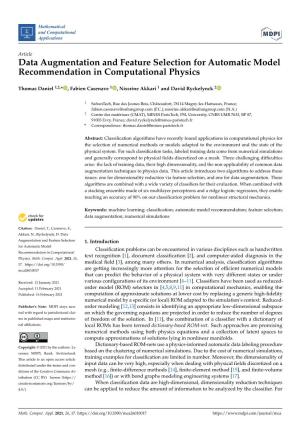 Data Augmentation and Feature Selection for Automatic Model Recommendation in Computational Physics