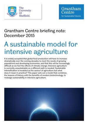 A Sustainable Model for Intensive Agriculture