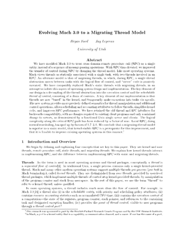 Evolving Mach 3.0 to a Migrating Thread Model
