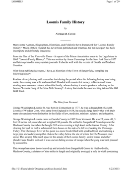 Loomis Family History