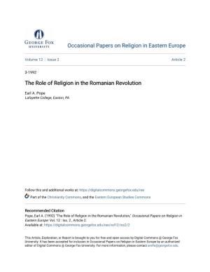 The Role of Religion in the Romanian Revolution