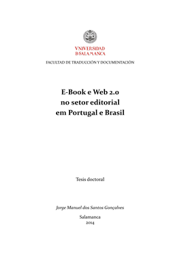 E-Book E Web 2.0 No Setor Editorial Em Portugal E Brasil