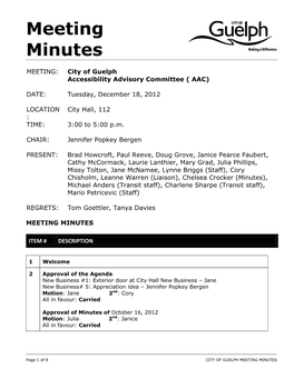 Meeting Minutes