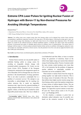 Extreme CPA Laser Pulses for Igniting Nuclear Fusion of Hydrogen with Boron-11 by Non-Thermal Pressures for Avoiding Ultrahigh Temperatures
