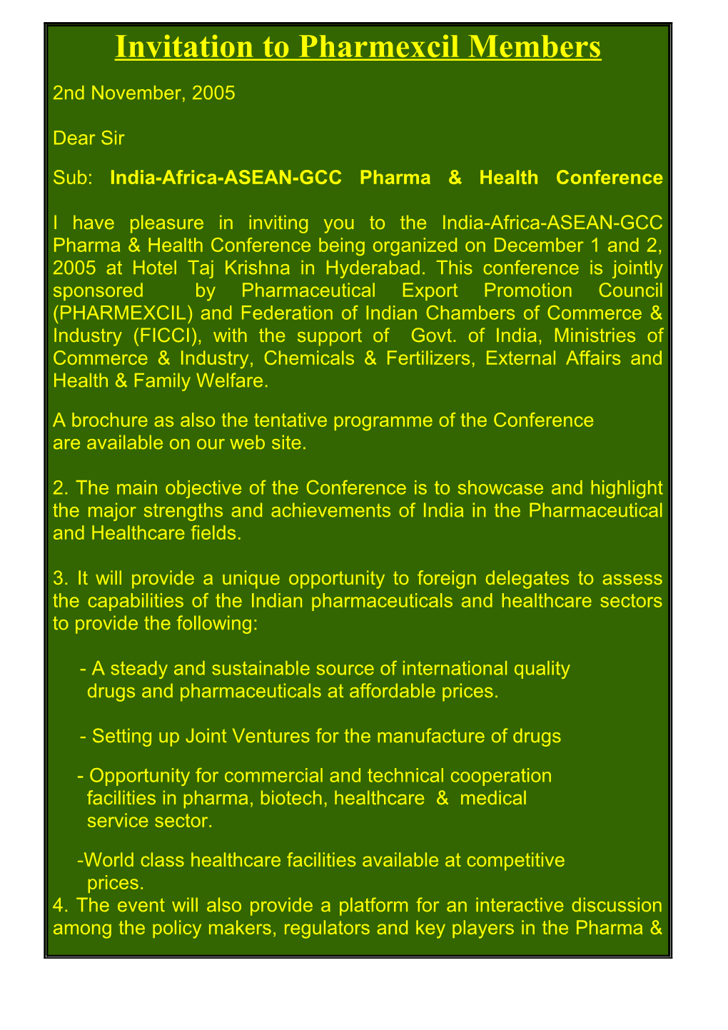 A Brochure As Also the Tentative Programme of the Conference