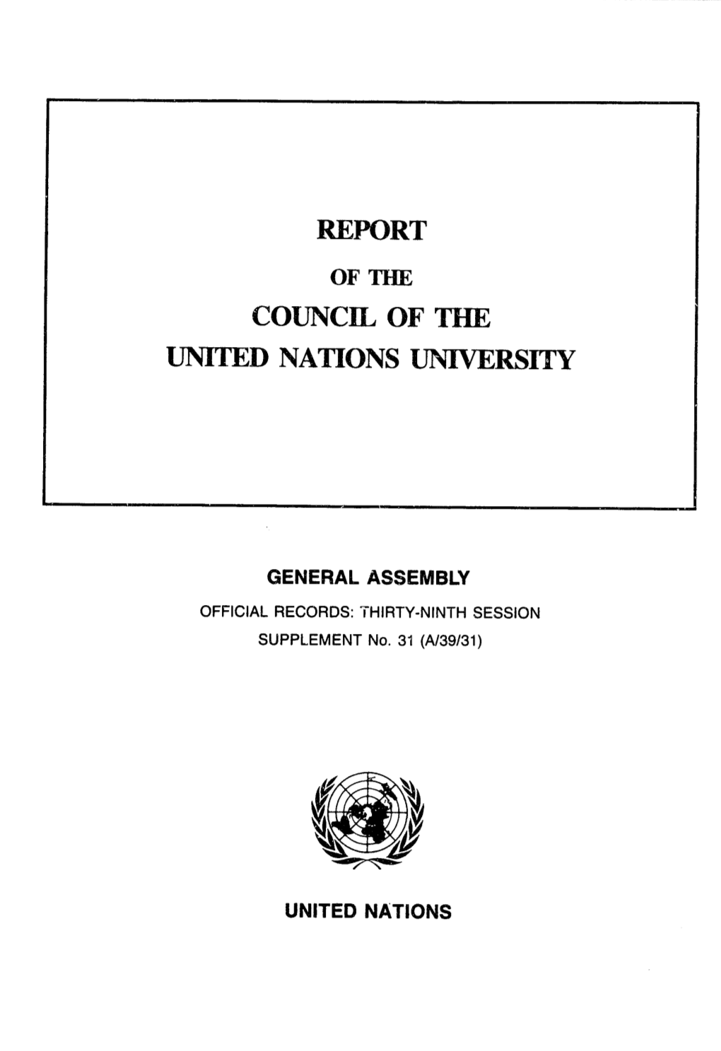 Report United Nations University