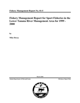 Fishery Management Report for Sport Fisheries in the Lower Tanana River Management Area for 1999 - 2000