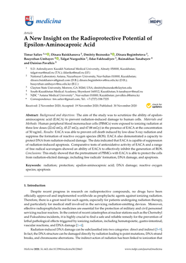 A New Insight on the Radioprotective Potential of Epsilon-Aminocaproic Acid
