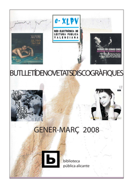 Butlletí De Novetats Discogràfiques Gener-Març