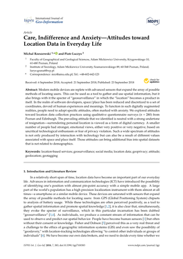 Care, Indifference and Anxiety—Attitudes Toward Location Data in Everyday Life