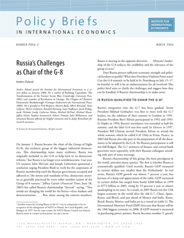 PB06-3 Russia's Challenges As Chair of The