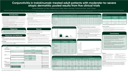 Conjunctivitis in Tralokinumab-Treated Adult Patients with Moderate-To