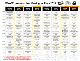 WWOZ Presents Jazz Festing in Place 2021
