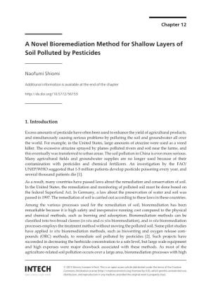 A Novel Bioremediation Method for Shallow Layers of Soil Polluted by Pesticides