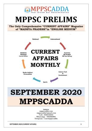 MPPSC PRELIMS the Only Comprehensive “CURRENT AFFAIRS” Magazine of “MADHYA PRADESH”In “ENGLISH MEDIUM”