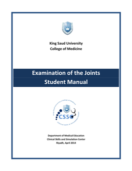 Examination of the Joints Student Manual