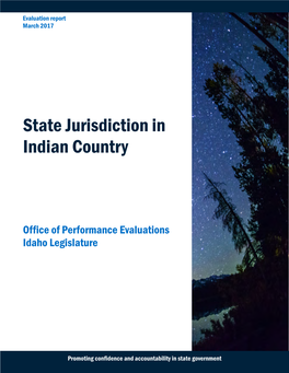 State Jurisdiction in Indian Country March 2017