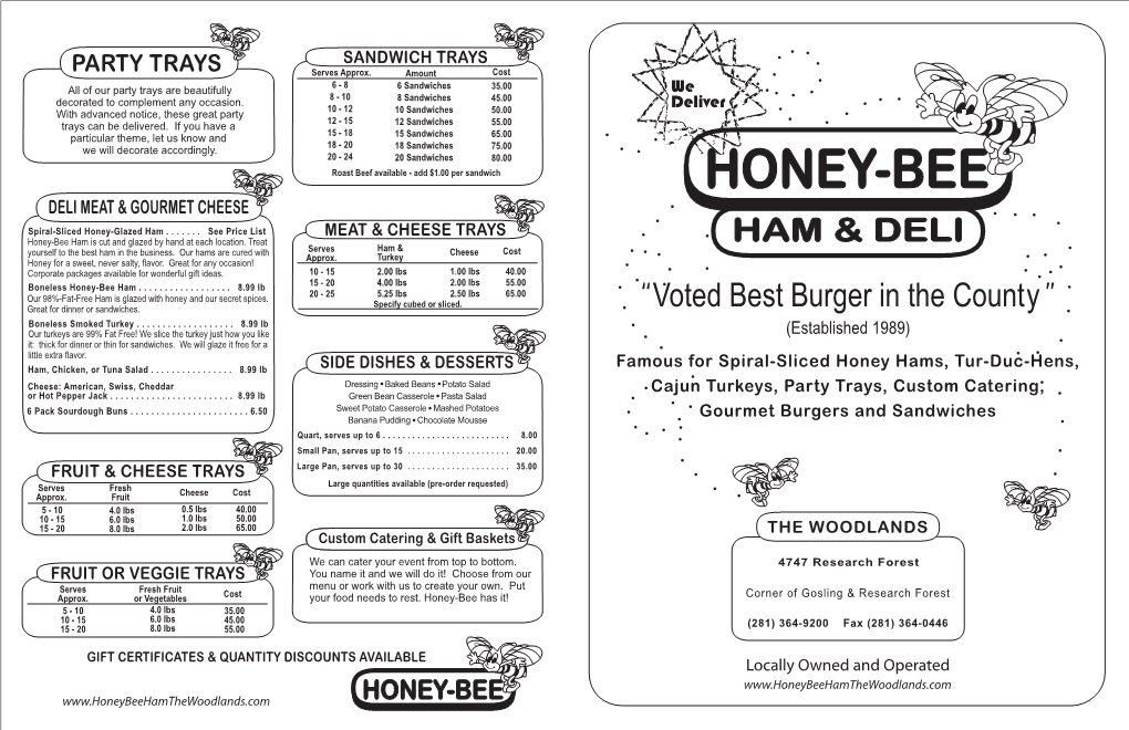 HONEY-BEE DELI MEAT & GOURMET CHEESE Spiral-Sliced Honey-Glazed Ham