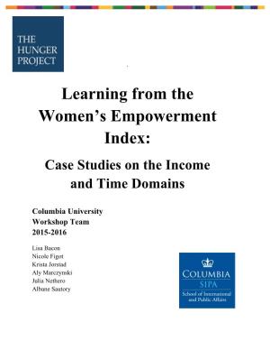 Learning from the Women's Empowerment Index