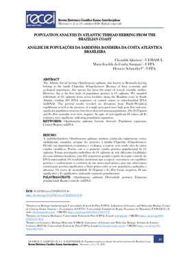 Population Analysis in Atlantic Thread Herring from the Brazilian Coast