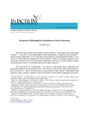 Prospective Philosophical Foundations of Peace Education