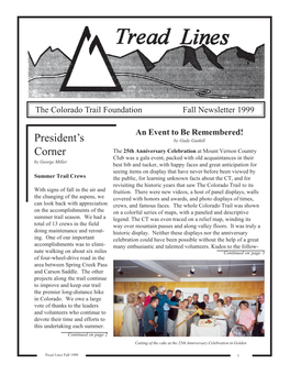 The Colorado Trail Foundation Fall Newsletter 1999