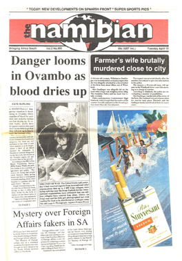 Danger Looms in Ovambo As Blood Dries Up