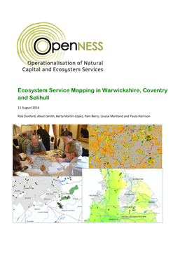 Ecosystem Service Mapping in Warwickshire, Coventry and Solihull