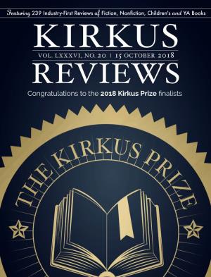 Congratulations to the 2018 Kirkus Prize Finalists from the Editor’S Desk