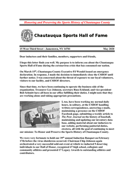 Honoring and Preserving the Sports History of Chautauqua County