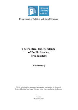 The Political Independence of Public Service Broadcasters