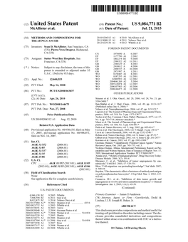 (12) United States Patent (10) Patent No.: US 9,084,771 B2 Mcallister Et Al