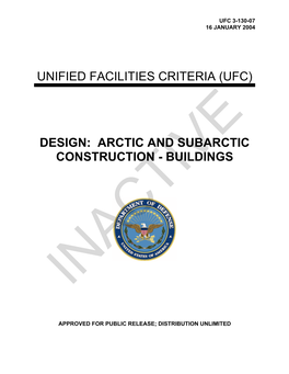 Arctic and Subarctic Construction - Buildings