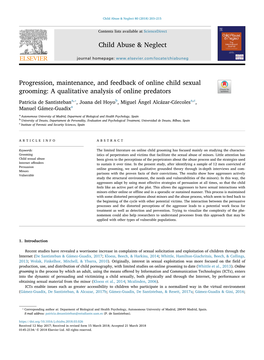 Progression, Maintenance, and Feedback of Online Child Sexual Grooming a Qualitative Analysis of Online Predators