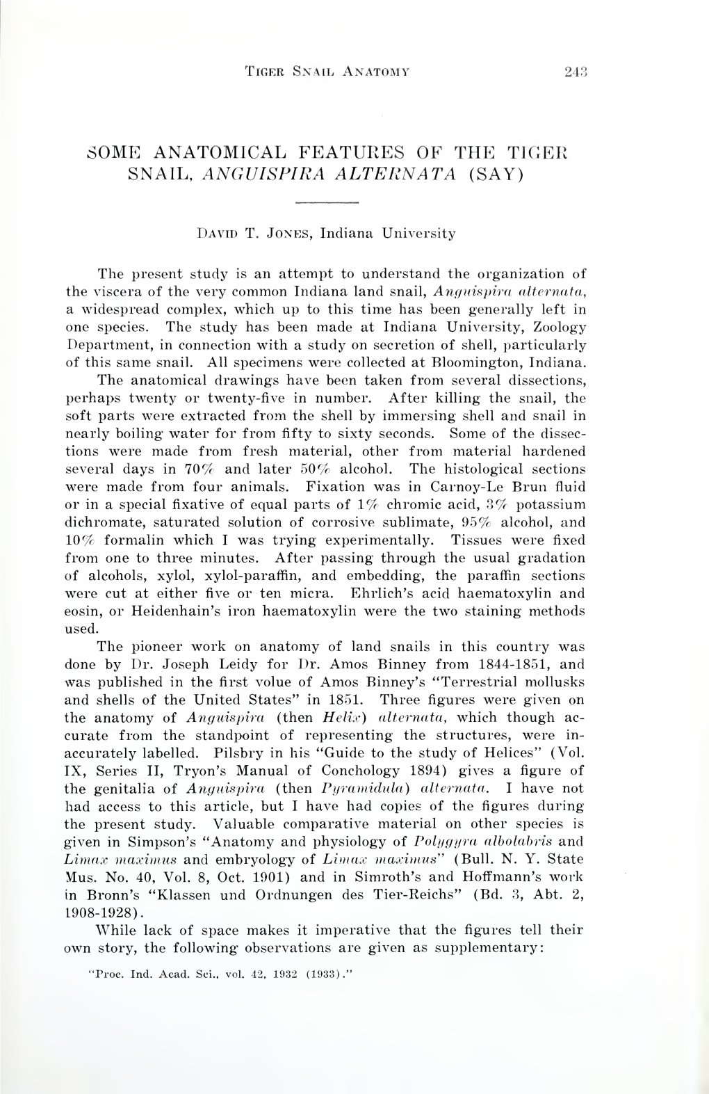 Proceedings of the Indiana Academy of Science