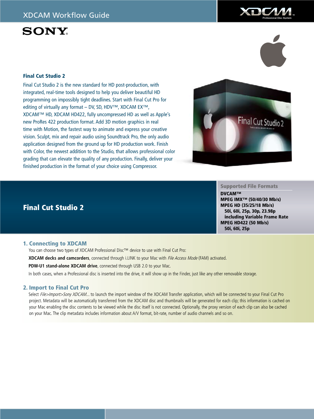 XDCAM Workflow Guide Final Cut Studio 2