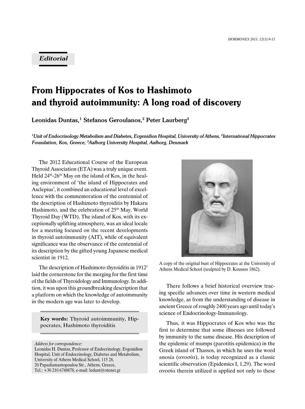 From Hippocrates of Kos to Hashimoto and Thyroid Autoimmunity: a Long Road of Discovery