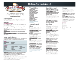 Itailian Menu