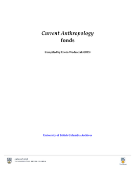 Current Anthropology Fonds