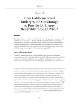 Does California Need Underground Gas Storage to Provide for Energy Reliability Through 2020?