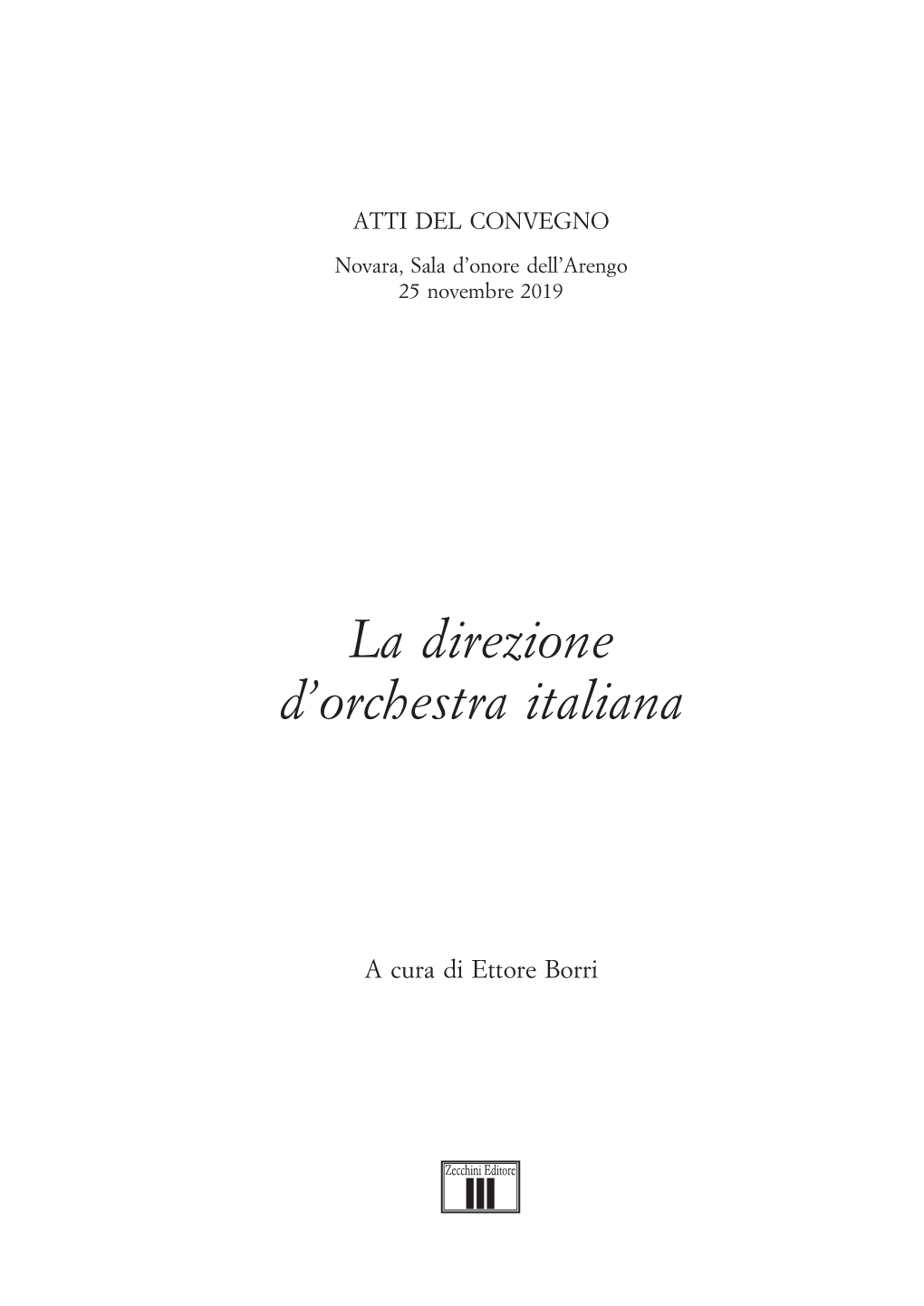 La Direzione D'orchestra Italiana