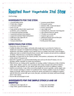Roasted Root Vegetable Ital Stew
